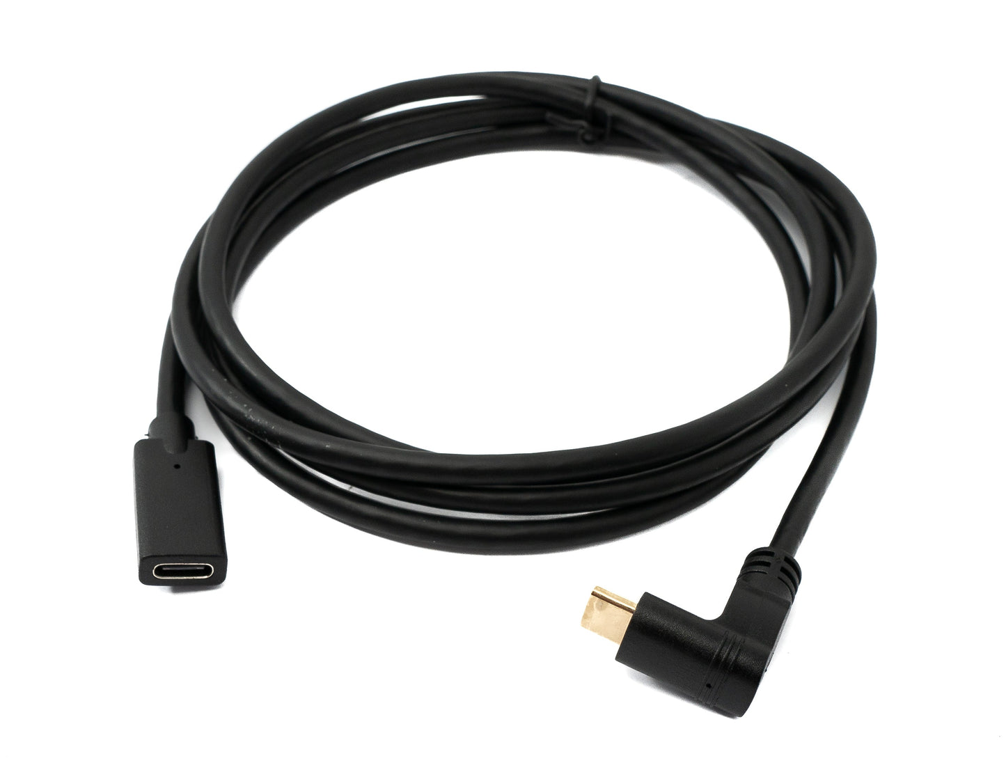 SYSTEM-S USB 3.1 Gen 2 cable 1.8 m Type C male to female angled in black