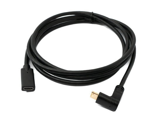 SYSTEM-S USB 3.1 Gen 2 cable 1.8 m Type C male to female angled in black