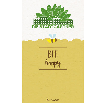 Seed greeting "Bee happy"