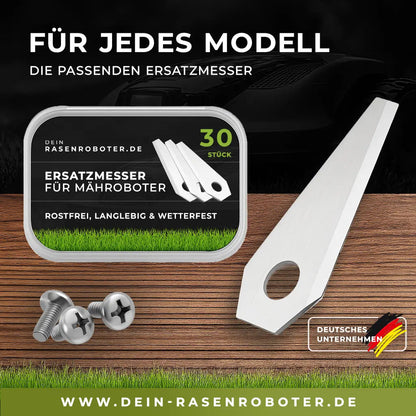 30 Edelstahl Ersatz-Messer-Klingen für Bosch Indego XS 300