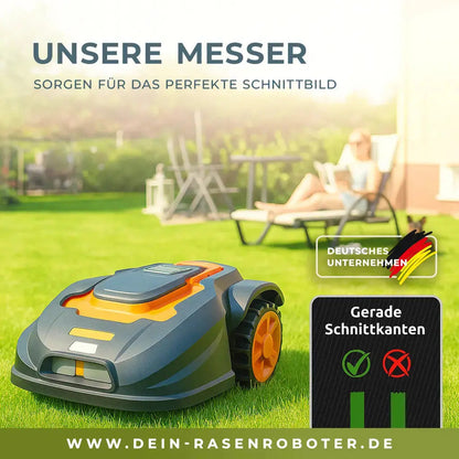 30x Edelstahl Messer für Sunseeker X4 LiDAR Vision KI | 36x18x0,9mm
