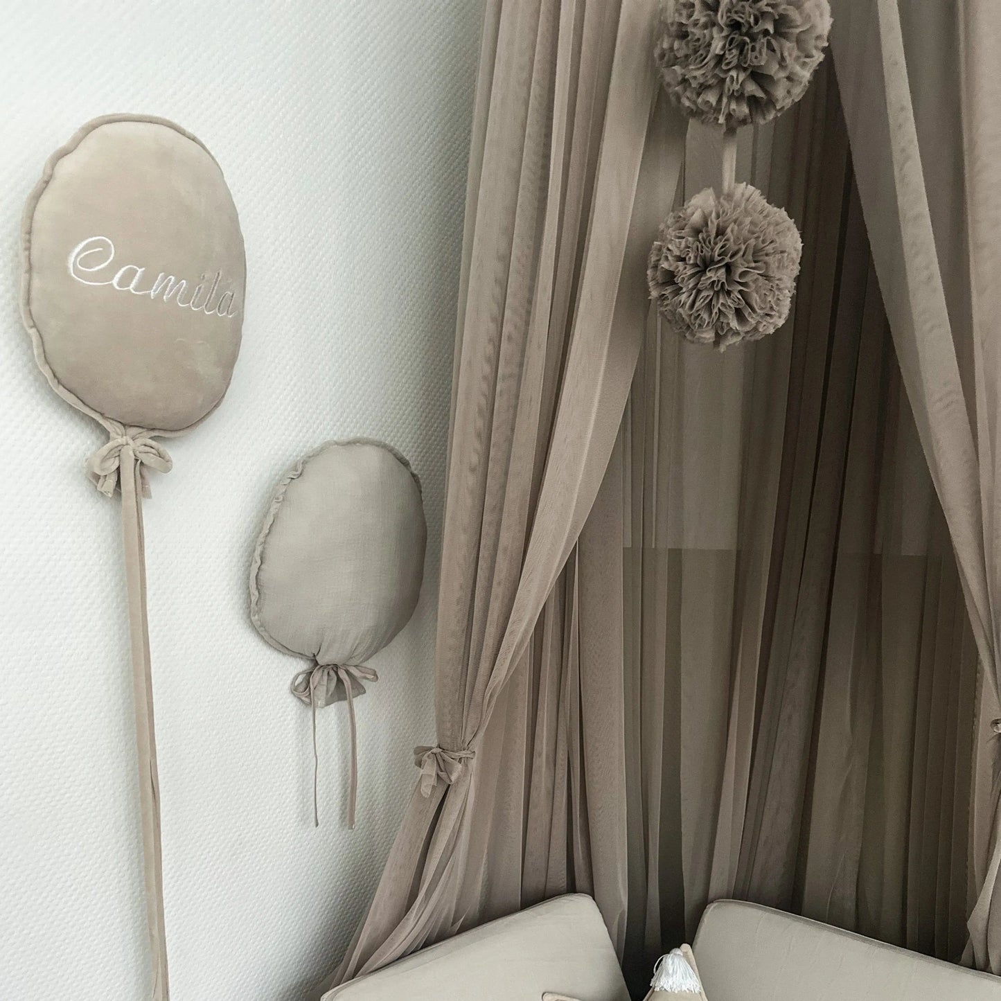 Deko Stoffballon Velours – personalisierbar