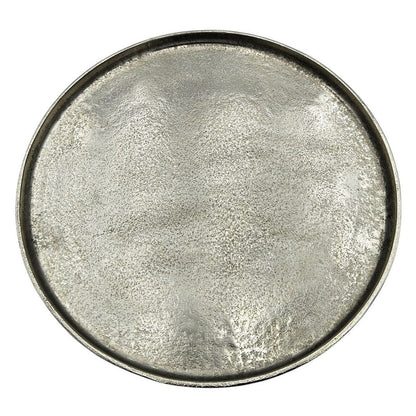 Deko Teller Schale silber rund 35 cm Kerzentablett Schale Metall Dekoration schwere Qualität