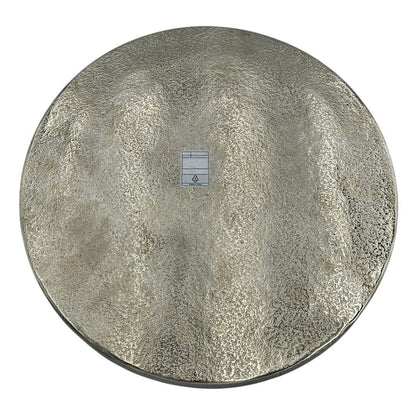 Deko Teller Schale silber rund 35 cm Kerzentablett Schale Metall Dekoration schwere Qualität