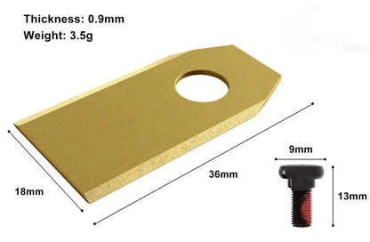 30x Titan Messer für alle Sunseeker Mähroboter | Gold Edition | 36x18mm