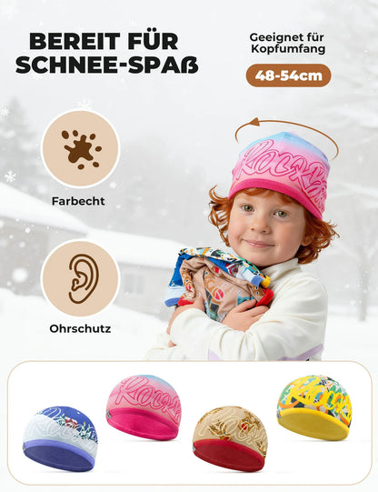 Doppelseitige Mütze für Kinder Weich Elastisch Winddicht 48-54cm
