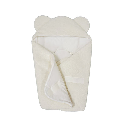 Einschlagdecke Teddystoff Boucle Teddyohren  – ideal für jede Autoschale