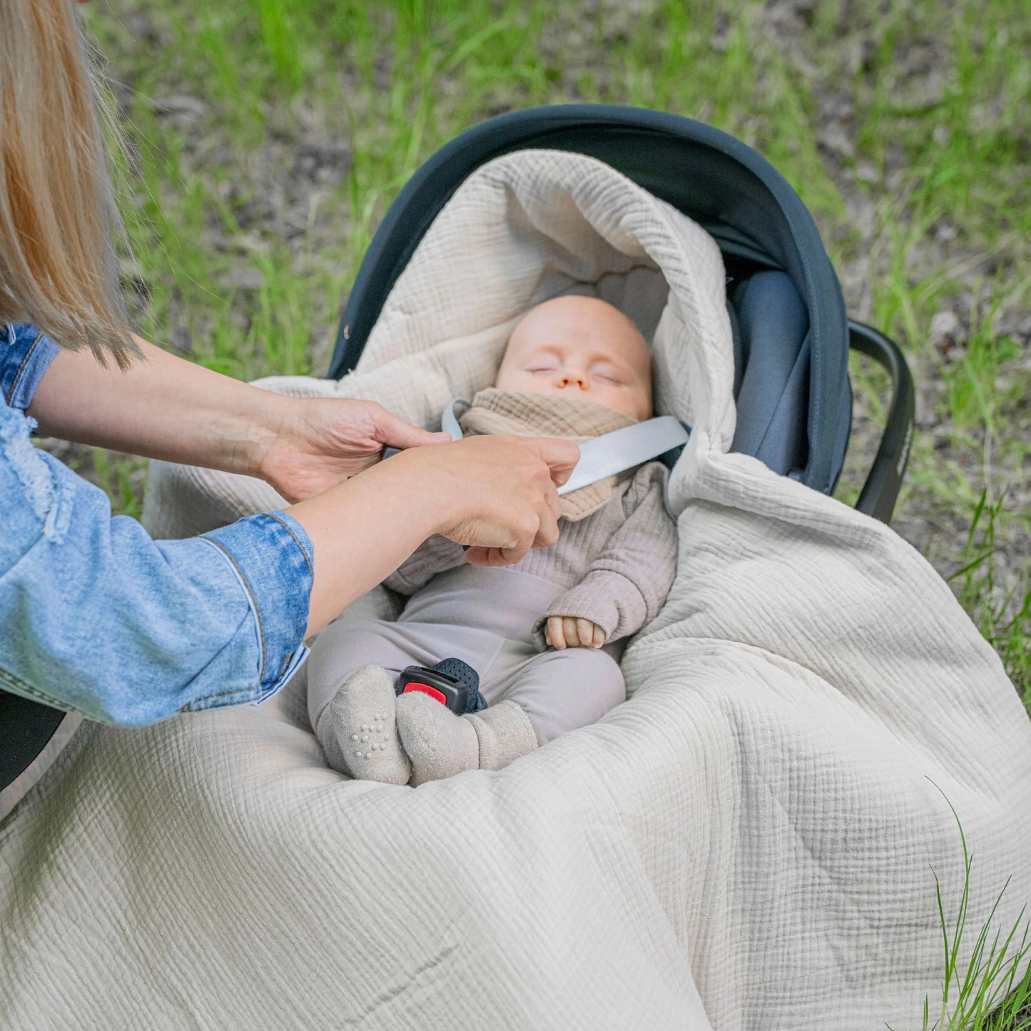 Einschlagdecke Musselin – 2.5 TOG Babyschale