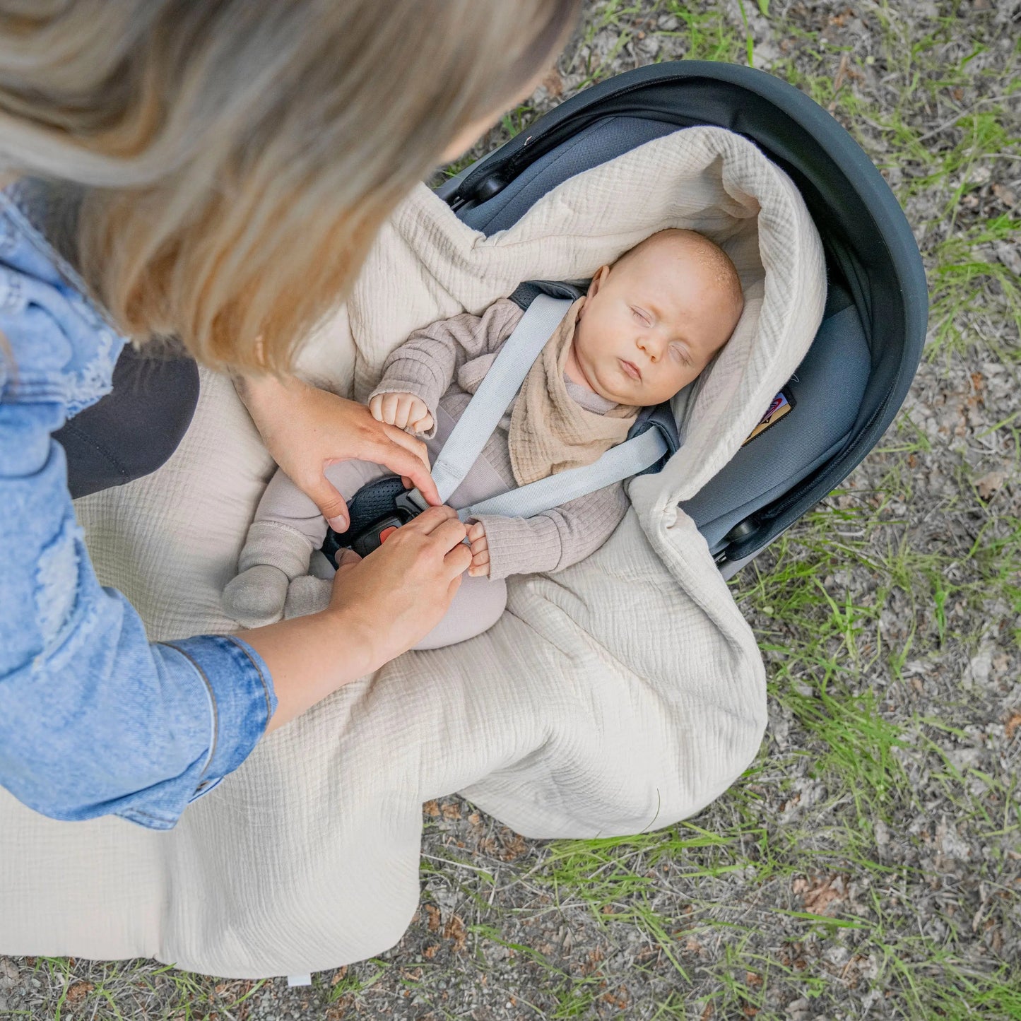 Einschlagdecke Musselin – 2.5 TOG Babyschale
