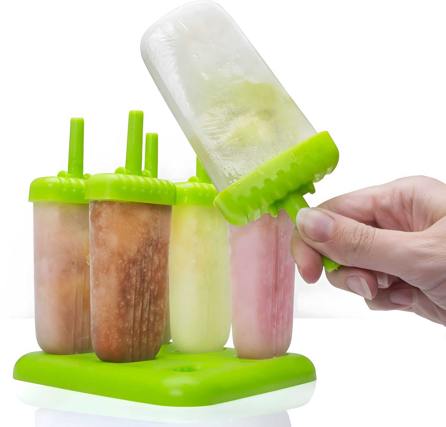Eisformen am Stiel aus Kunststoff Eislutscher Grün - 6 Stück