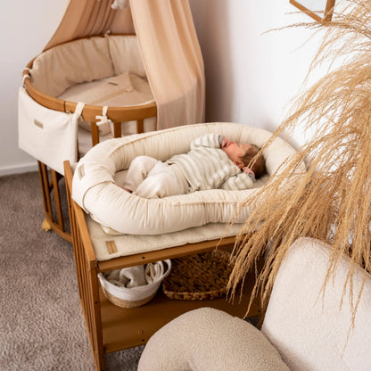 Babynest Baumwolle beige – mitwachsender Baby-Kokon