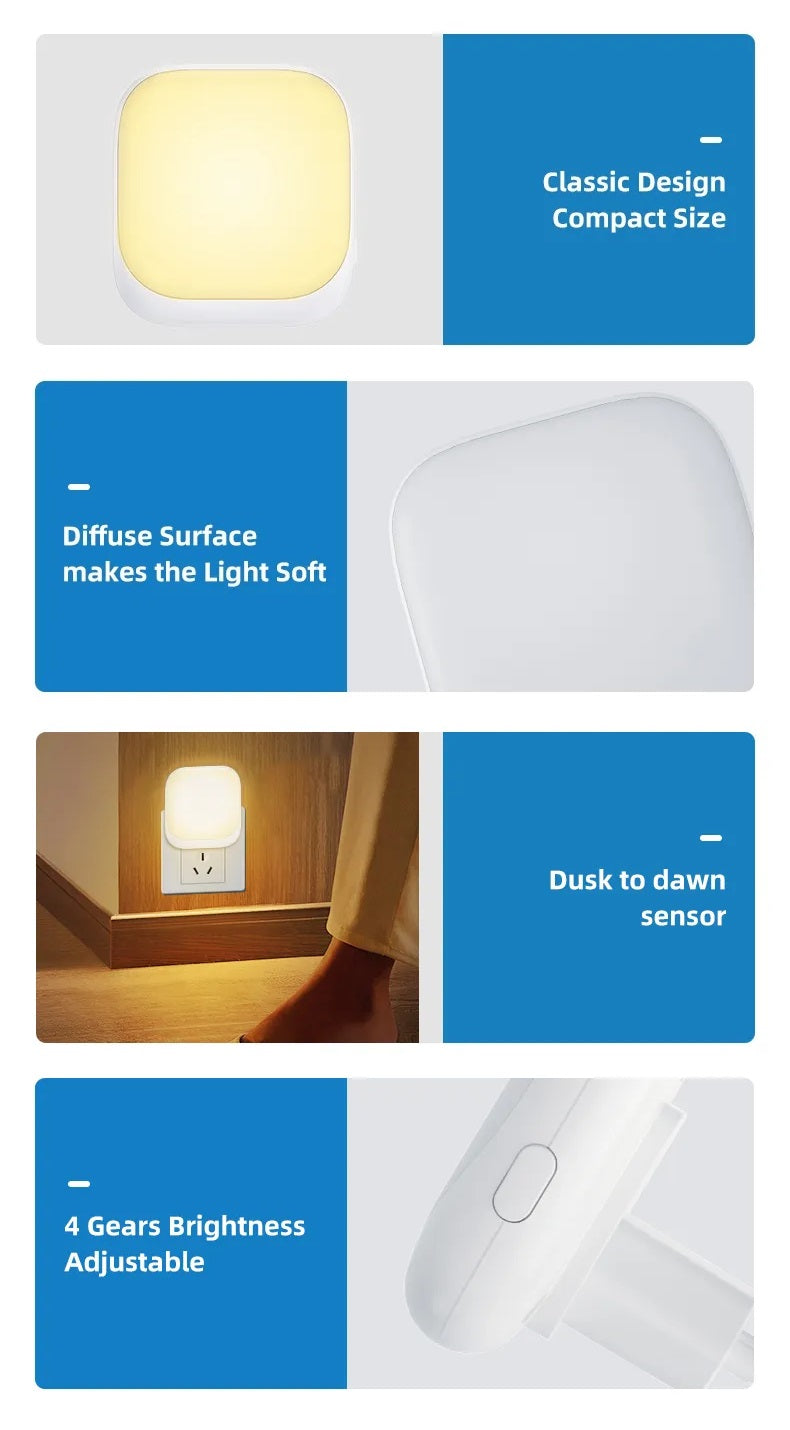 2 Pieces LED Night Light Plug-In with Twilight Sensor