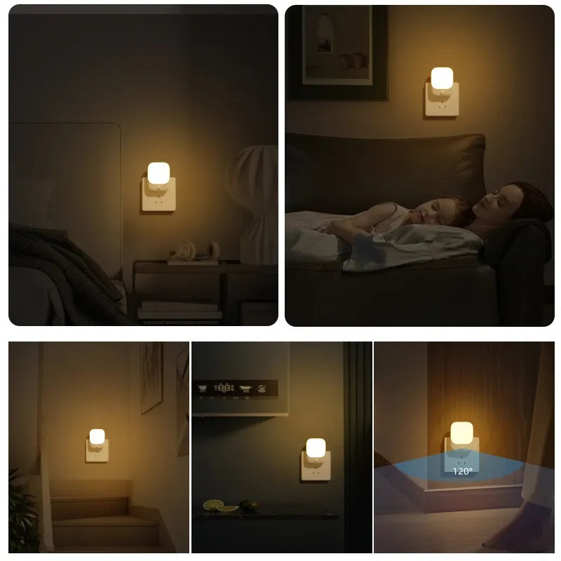 2 Pieces LED Night Light Plug-In with Motion Sensor