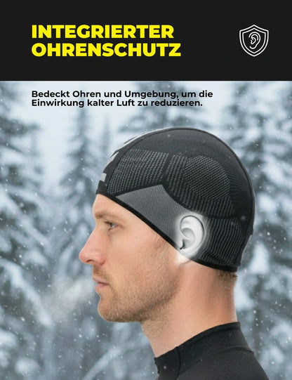 Fahrrad Mütze Winter mit Ohrenschutz, Atmungsaktiv & Winddicht