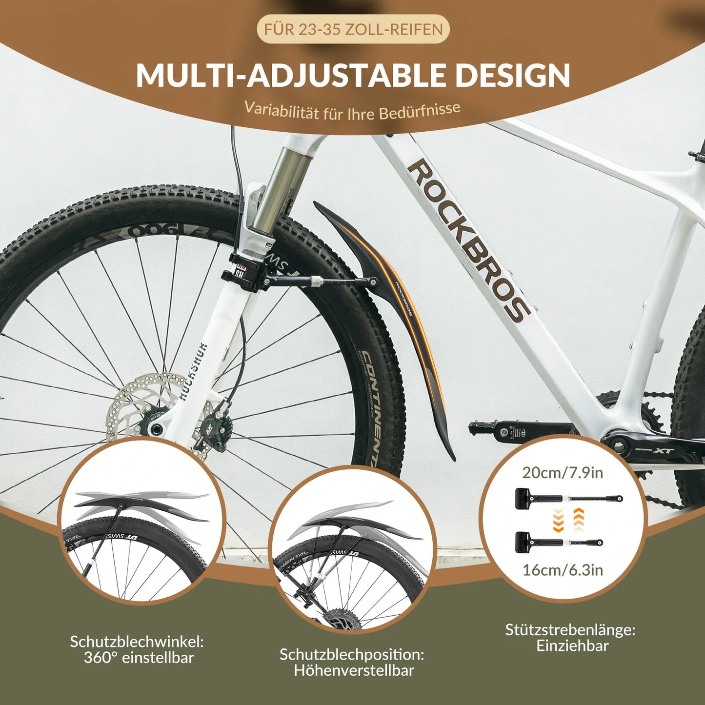 Fahrrad Schutzbleche Set Vorne/Hinten Flexible Fahrradschutzblech Verstellbar