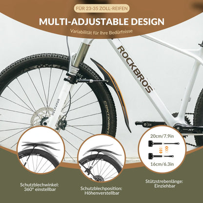 Fahrrad Schutzbleche Set Vorne/Hinten Flexible Fahrradschutzblech Verstellbar