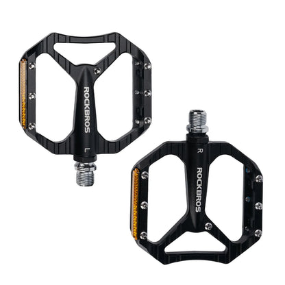 Fahrradpedale rutschfest– Aluminium Plattformpedale mit Reflektoren, abgedichtetem Kugellager, Anti-Rutsch-Pins, 9/16" Achse