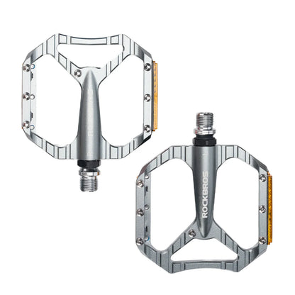Fahrradpedale rutschfest– Aluminium Plattformpedale mit Reflektoren, abgedichtetem Kugellager, Anti-Rutsch-Pins, 9/16" Achse
