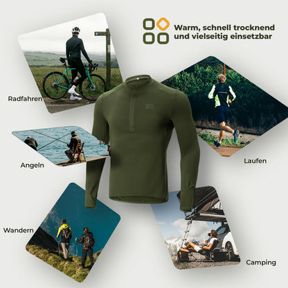 Fahrradtrikot Radtrikot Langarm Herren Winter Warm Fleece Schnelltrocknendes Atmungsaktiv