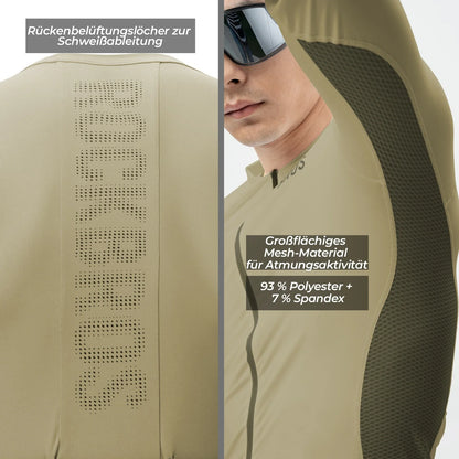 Fahrradtrikot Radtrikot Langarm Herren, Atmungsaktiv und Schnelltrocknend, Elastisches
