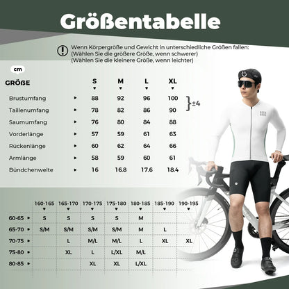 Fahrradtrikot Radtrikot Langarm Herren, Atmungsaktiv und Schnelltrocknend, Elastisches