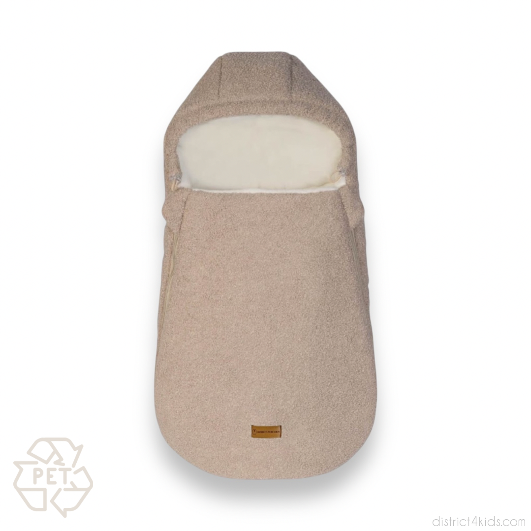 Winterfußsack Teddystoff Bouclé – für Kinderwagen & Autoschale