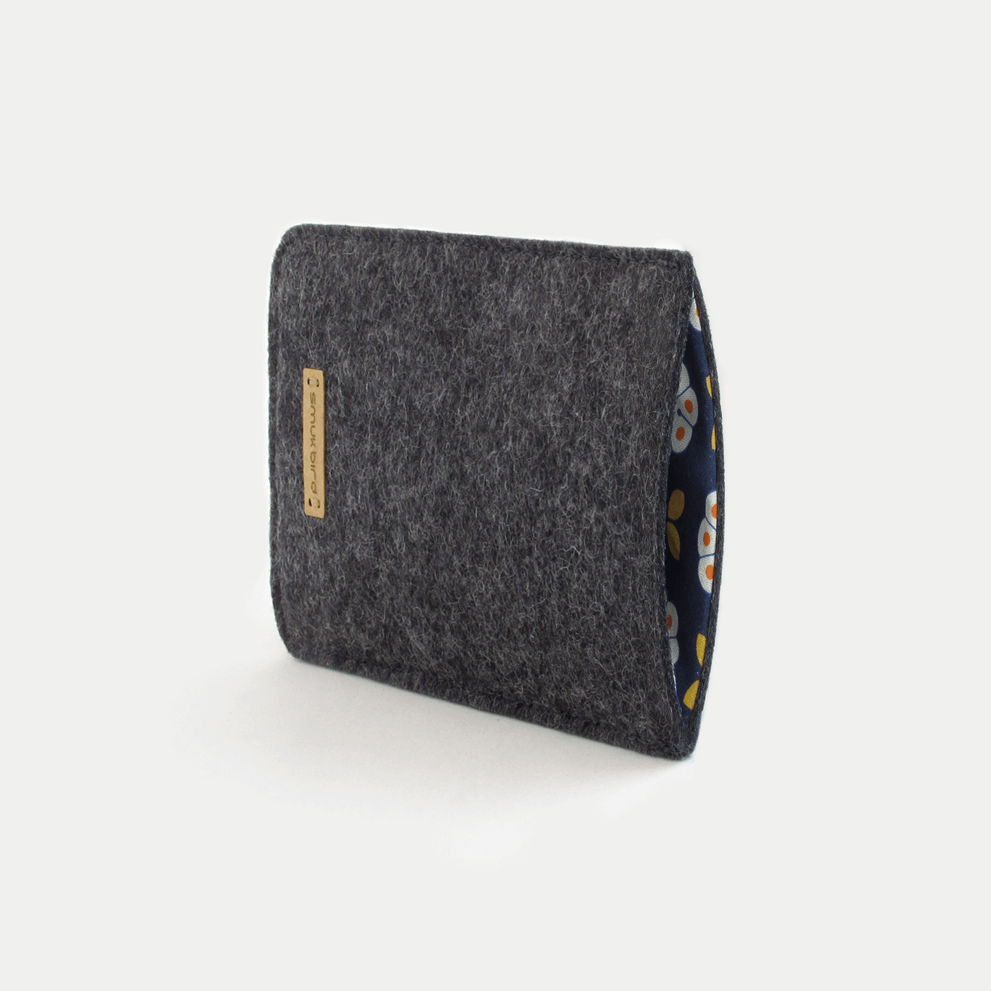 Handytasche für OnePlus 9 Pro | aus Filz und Bio-Baumwolle | anthrazit - bloom | Modell "LET"
