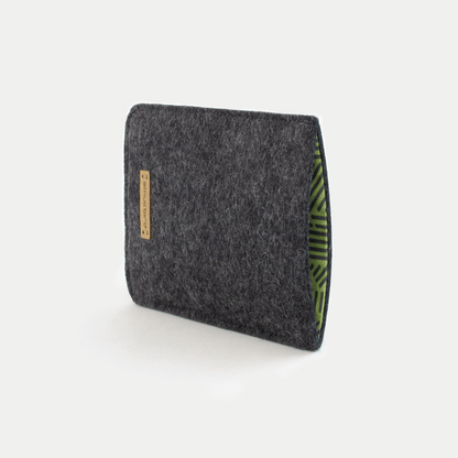 Handytasche für iPhone 13 Pro | aus Filz und Bio-Baumwolle | anthrazit - stripes | Modell "LET"