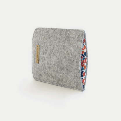 Handytasche für iPhone SE 2020 | aus Filz und Bio-Baumwolle | hellgrau - colorful | Modell "LET"