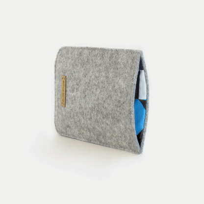 Handytasche für iPhone 11 | aus Filz und Bio-Baumwolle | hellgrau - shapes | Modell "LET"
