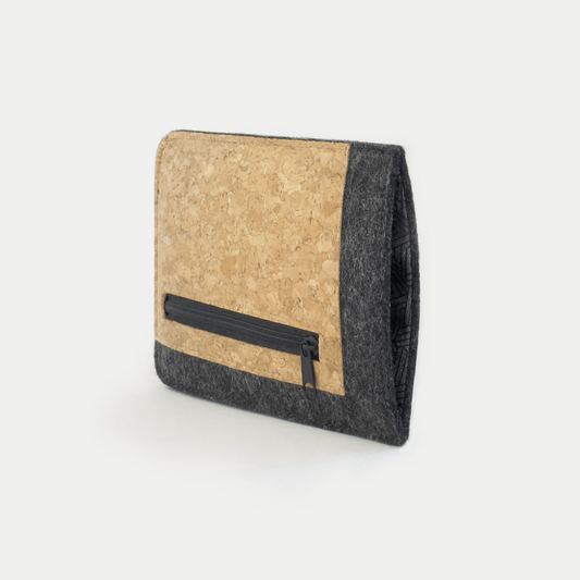 Handytasche mit Kartenfach für Xiaomi 14 Ultra | anthrazit - tracks | Modell "ZIP"