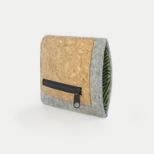 Handytasche mit Kartenfach für Samsung Galaxy A25 | hellgrau - stripes | Modell "ZIP"