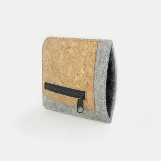Handytasche mit Kartenfach für Samsung Galaxy S20 FE | hellgrau - tracks | Modell "ZIP"