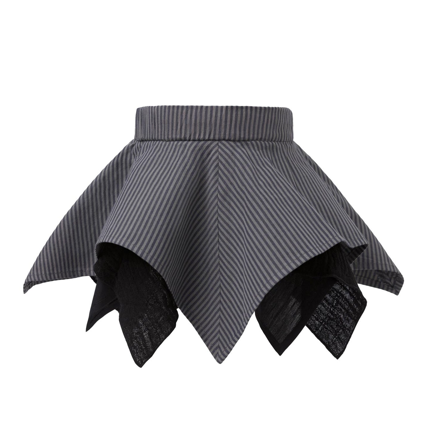 Handkerchief Rock mit grauen Streifen