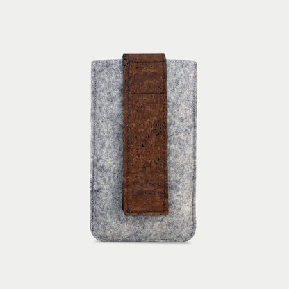 Mobile phone belt case for Fairphone 4 | with magnetic closure and card slot | light gray | CLIP model