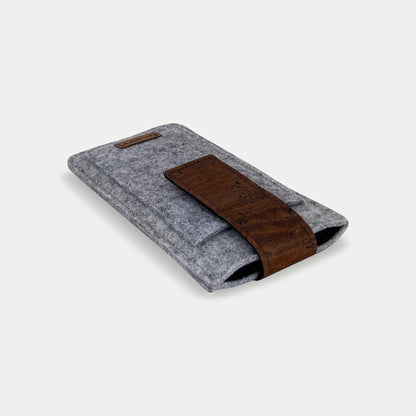 Cell phone belt case for iPhone 13 mini | with magnetic closure and card slot | light gray | CLIP model
