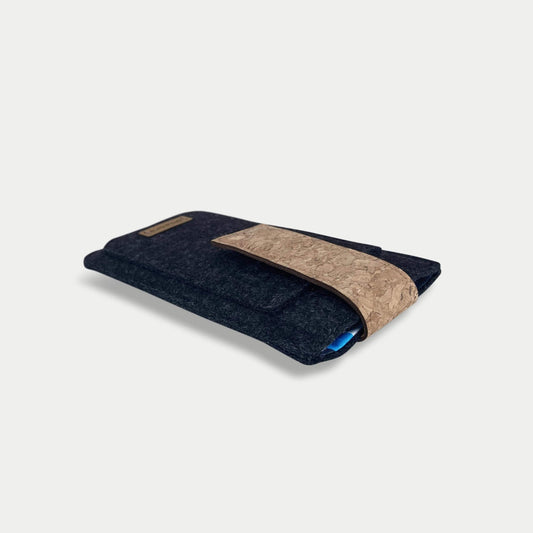 Handytasche für Xiaomi 13T Pro | mit Magnetverschluss und extra Fach | anthrazit - Shapes | Modell HAKA