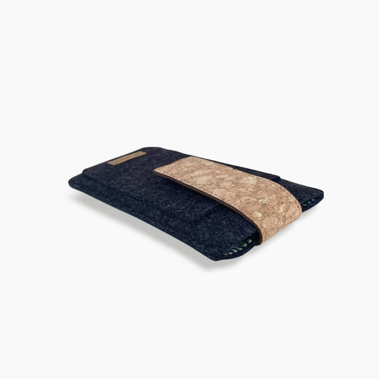 Handytasche für Google Pixel 4a | mit Magnetverschluss und extra Fach | anthrazit - Stripes | Modell HAKA