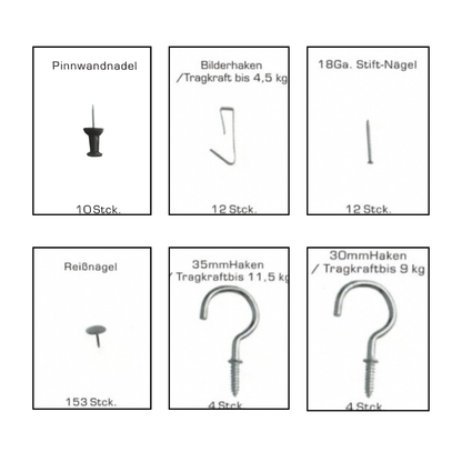 Haushaltssortiment Set 610-tlg - Schrauben Dübel Nägel & Haken 610-tlg