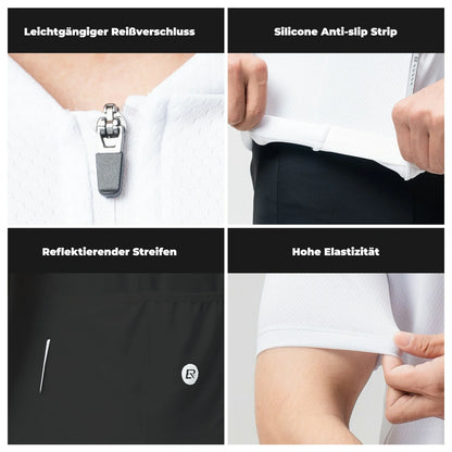 Herren Radtrikot Kurzarm Fahrradtrikot Rennradtrikot Atmungsaktiv Schnell trocknend