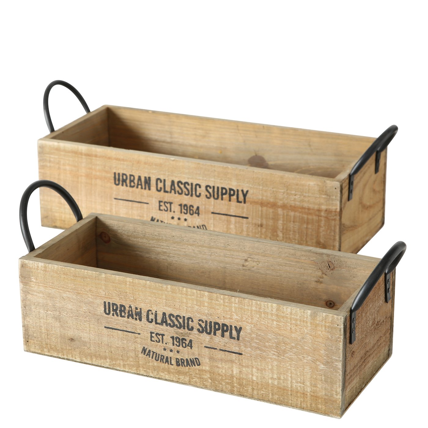 Holzkiste braun Dekokiste shabby Kiste Obstkiste Holz Deko Landhaus mit Griffen