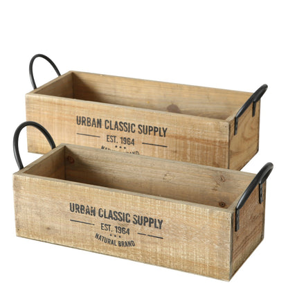 Holzkiste braun Dekokiste shabby Kiste Obstkiste Holz Deko Landhaus mit Griffen