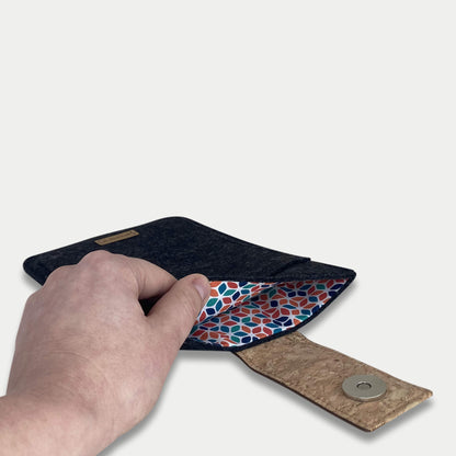 Hülle für Kobo Libra H2O | mit Magnetverschluss und extra Fach | anthrazit - Colorful | Modell "HAKA"