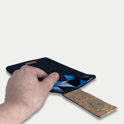 Case for Kobo Libra H2O | with magnetic closure and extra compartment | anthracite - Shapes | Model "HAKA"