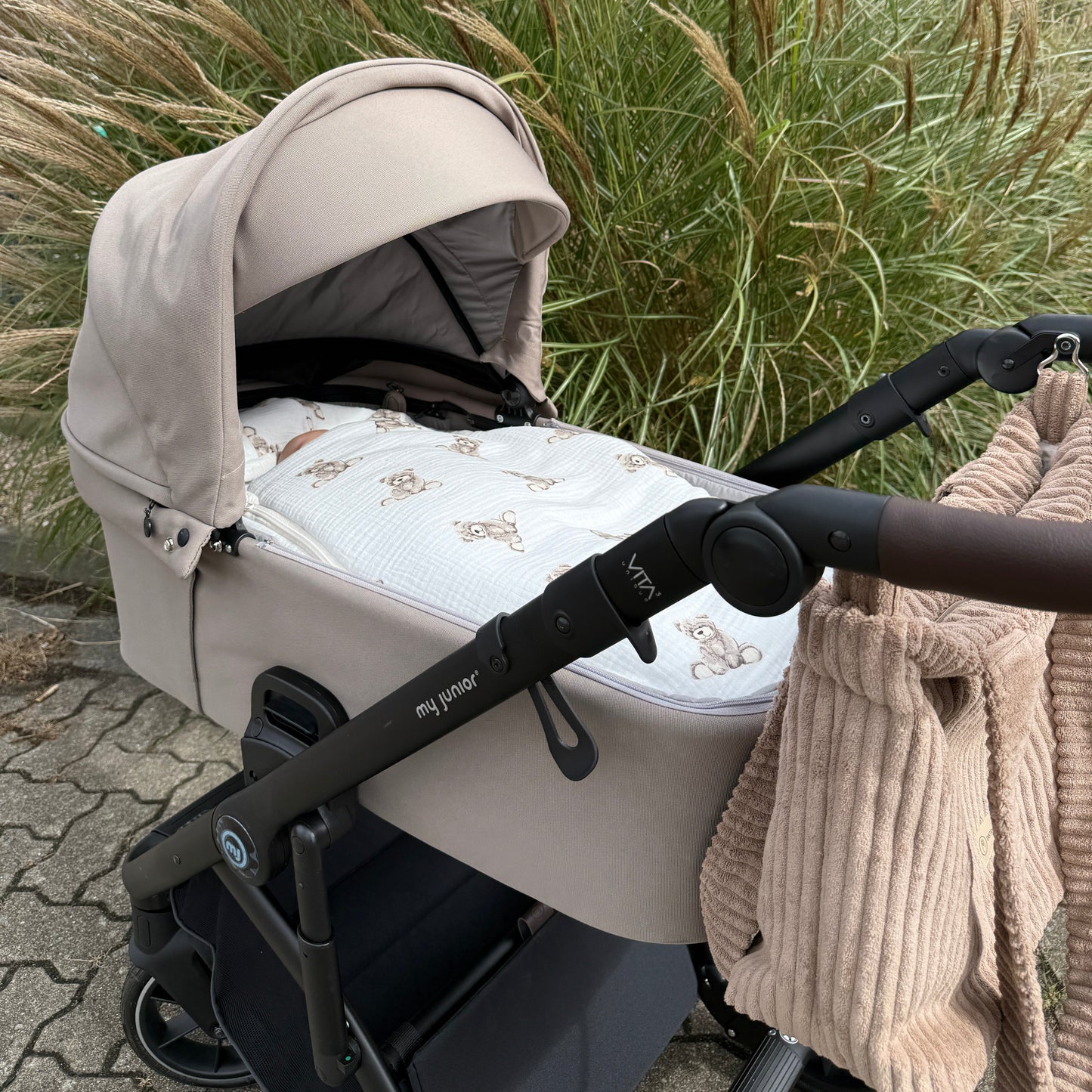 Fußsack Musselin Muster für Kinderwagen, Babywanne & Autoschale