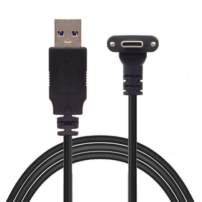 System-S USB 3.0 A Stecker zu USB Typ C 3.1 Stecker Kabel 90 Grad Gewinkelt 3M mit Feststellschraube