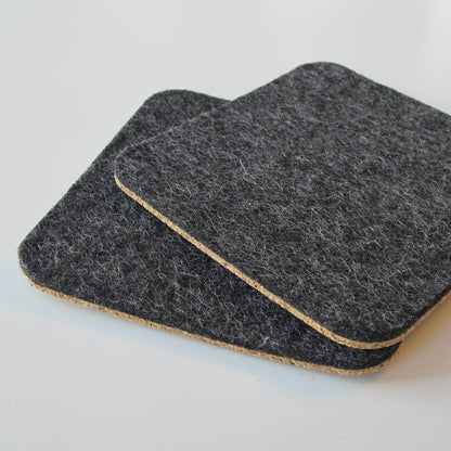 Felt and cork coasters | Set of 2 | 10 x 10 cm | anthracite