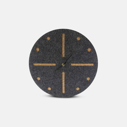 Felt and cork wall clock 30 cm | anthracite - black | Design: Odense