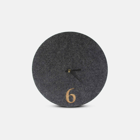 Felt and cork wall clock 30 cm | anthracite - black | Design: Aarhus