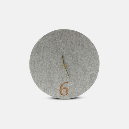 Felt and cork wall clock, 30 cm | light grey - gold | Design: Aarhus